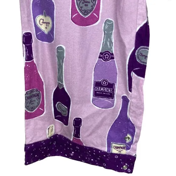 Munki Munki Purple Pajamas XXL Champagne Bottles Flannel 2 Pc Womens Size 2X NEW